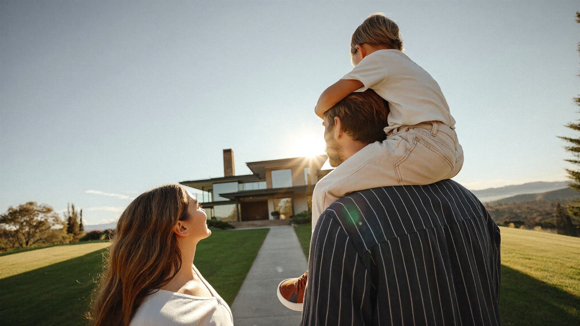 A young Australian family relaxing together at home